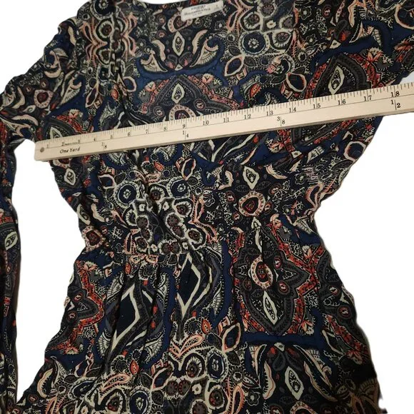 Abercrombie & Fitch romper Women's small Boho deep V neckline Bell sleeve Fall - Picture 5 of 10